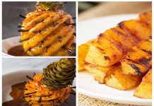 Dứa nướng nhâm nhi cùng ly trà ngày đông