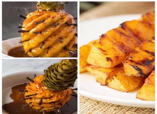 Dứa nướng nhâm nhi cùng ly trà ngày đông