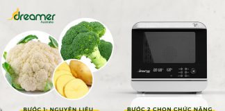STEADED VEGETABLES USING STEAM AIR FRYER DKA-SAF118W rau củ hấp